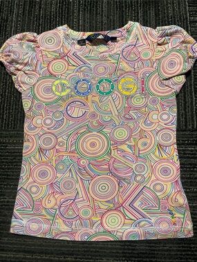 COOGI Girls Multicolor Geometric Puff Sleeve Tee